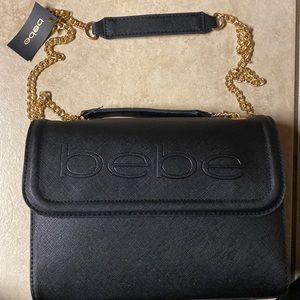 Bebe Lila Flap Shoulder Bag Black Brand new w tags